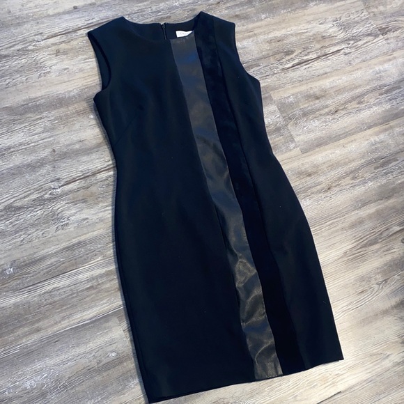 Calvin Klein Dresses & Skirts - NWOT CALVIN KLEIN Leather Detail Sheath Dress 6